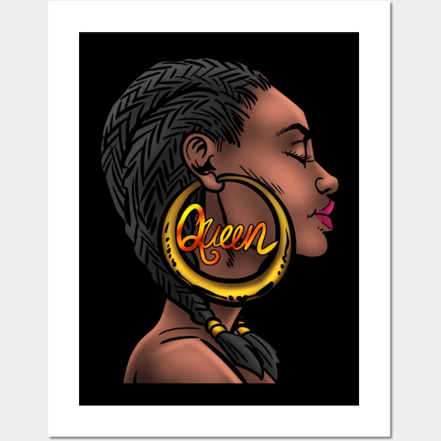 Strong Black Queen Phenomenal Woman Melanin Afro American Wall Art by Proficient Tees